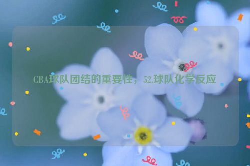 CBA球队团结的重要性，52.球队化学反应